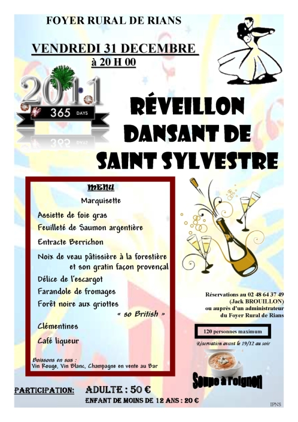 St Sylvestre, Menu 2010